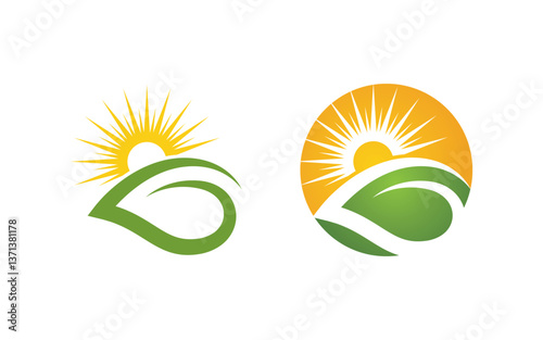 Nature leaf ecology vegan concept Logo illustration v.9