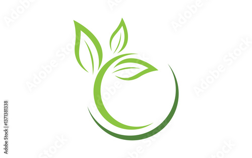 Nature leaf ecology vegan concept Logo illustration v.16