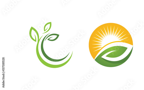 Nature leaf ecology vegan concept Logo illustration v.21