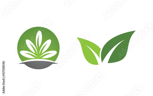 Nature leaf ecology vegan concept Logo illustration v.23