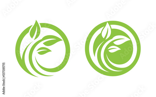 Nature leaf ecology vegan concept Logo illustration v.30
