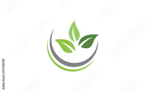 Nature leaf ecology vegan concept Logo illustration v.32