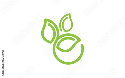 Nature leaf ecology vegan concept Logo illustration v.35