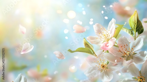 Cherry Blossom Petals Falling in Spring / 春に舞い散る桜の花びら