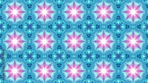 Vivid Blue and Pink Kaleidoscope Energy Pattern Background Animation