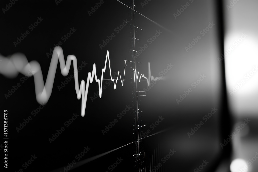 Obraz premium Abstract Stock Market Data Graph on Computer Screen