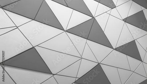 Abstract Grayscale Geometric Pattern with Textured Triangles and Vertical Lines