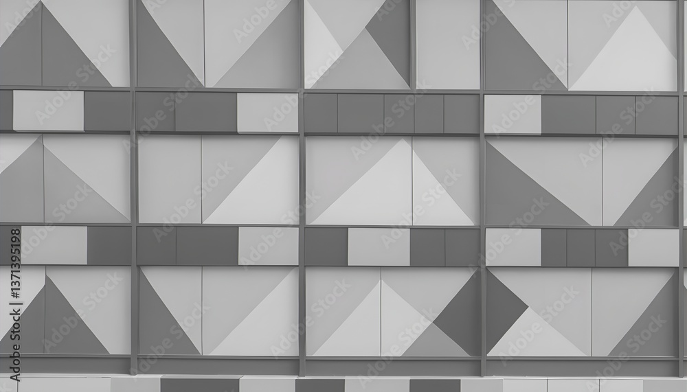 Obraz premium Abstract Geometric Pattern with Gray White and Brown Triangles and Lines