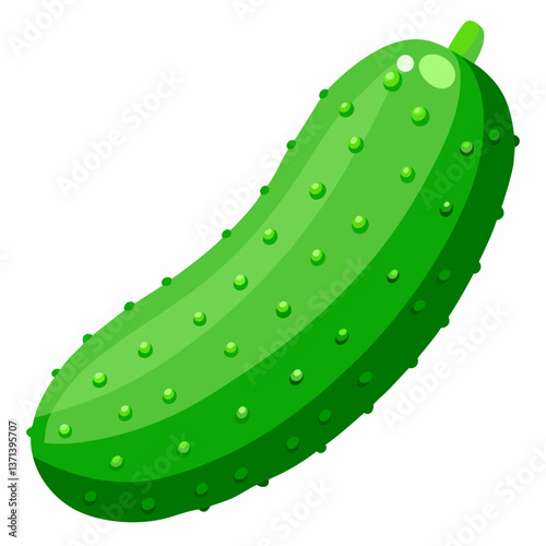 green cucumber with detailed surface bumps  