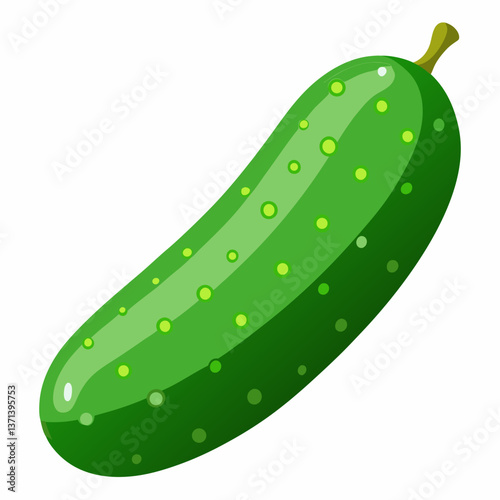 green cucumber with detailed surface bumps  