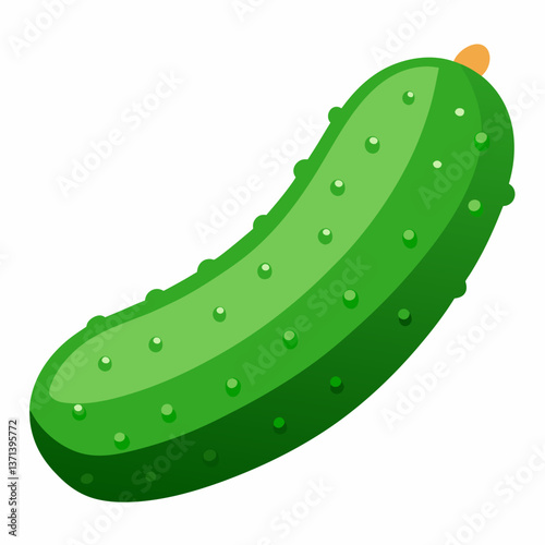 green cucumber with detailed surface bumps  