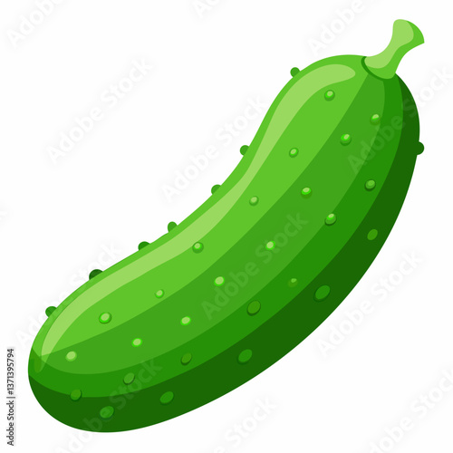 green cucumber with detailed surface bumps  