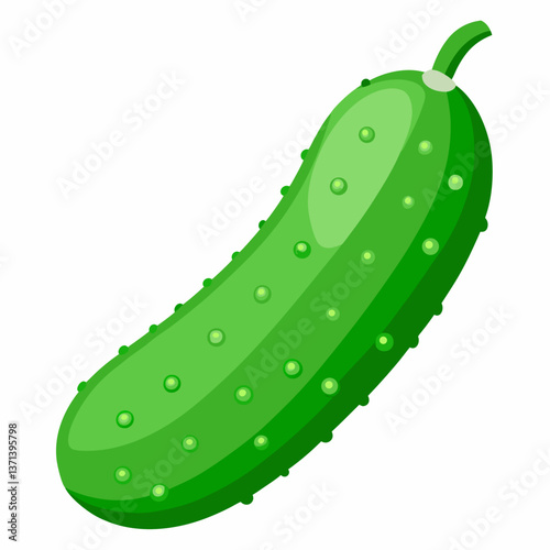 green cucumber with detailed surface bumps  