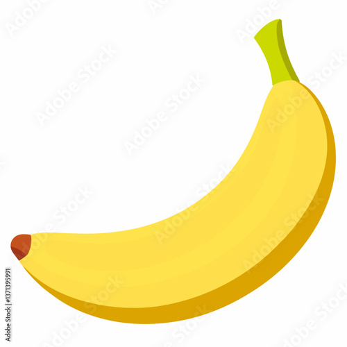 shiny yellow banana with gentle curve 