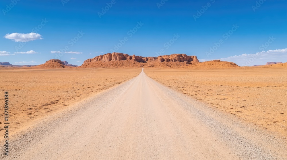 Desert Road Distant Mountains Vivid High Resolution Long Shot Journey Ahead Sunny Open Landscape Warm Nomad Travel Desert Road Distant Mountains Vivid High Resolution Long Shot Journey Ahead Sunny Open Landscape Warm Nomad Travel