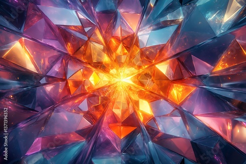 Abstract ink with high contrast, rendered in vibrant colors and sharp edges.