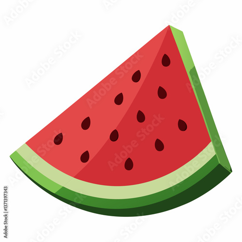 juicy watermelon wedge with dark seeds