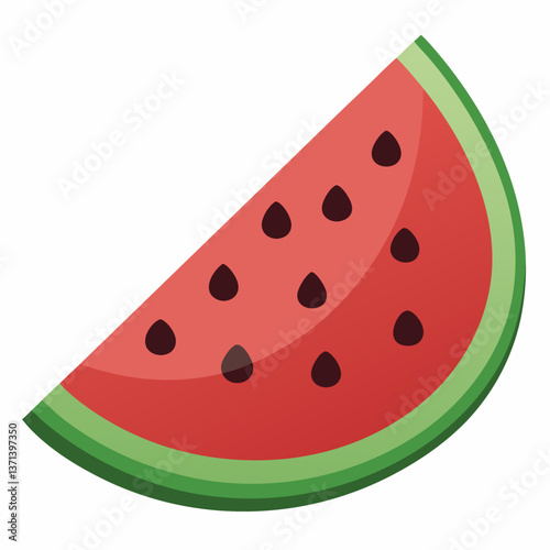 juicy watermelon wedge with dark seeds