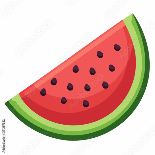 juicy watermelon wedge with dark seeds