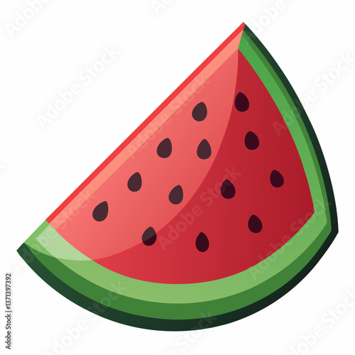 juicy watermelon wedge with dark seeds