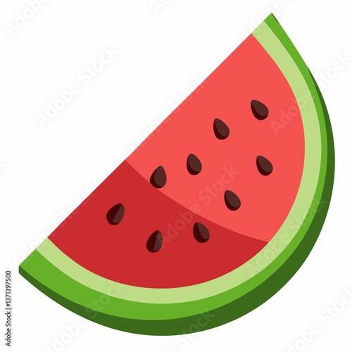 juicy watermelon wedge with dark seeds