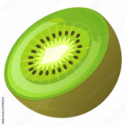 sliced kiwi with vibrant green flesh 