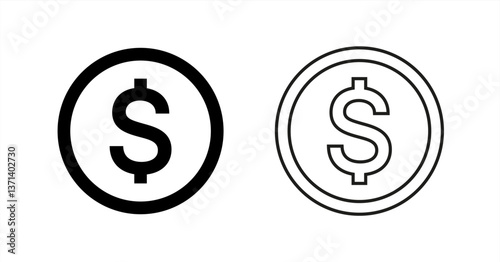 Dollar money coin icon. Flat illustration of dollar money coin vector icon for web design. Money icon. Dollar icon. Vector 10 eps.