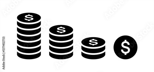 Dollar icon design. Vector coins icon.