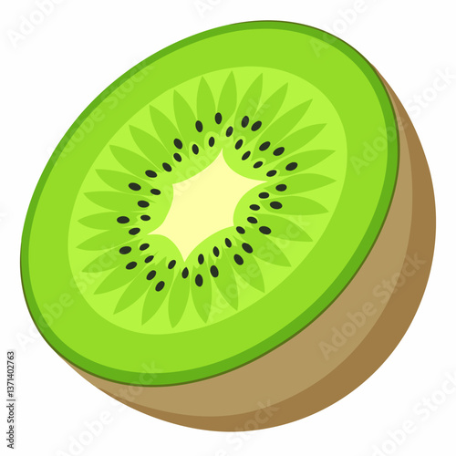 sliced kiwi with vibrant green flesh 
