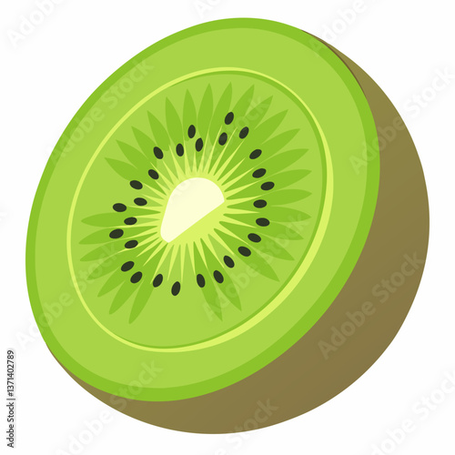 sliced kiwi with vibrant green flesh 