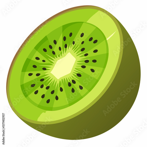 sliced kiwi with vibrant green flesh 