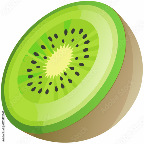 sliced kiwi with vibrant green flesh 