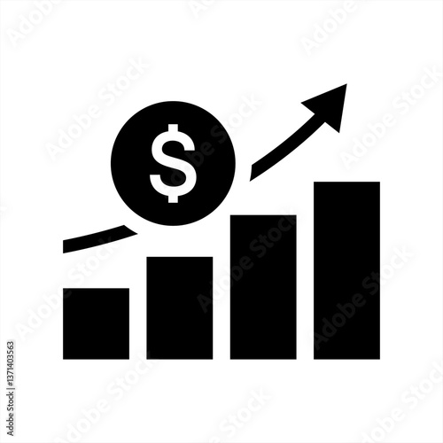 Sales Chart icon. Profit, progress icon. Dollar vector icon. Increasing revenue icon, vector 10 eps.