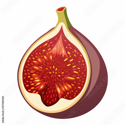 ripe fig sliced open  revealing soft interior 