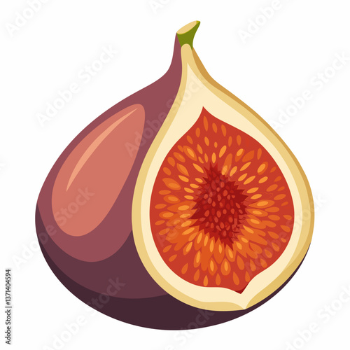 ripe fig sliced open  revealing soft interior 