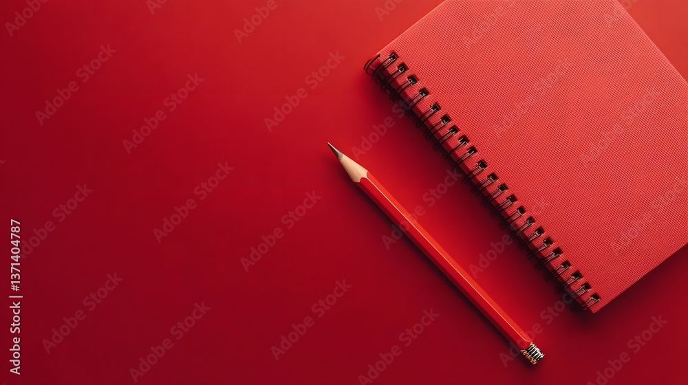 Professional Desk Calendar and Pencil on Red Desk - December 2024 Image