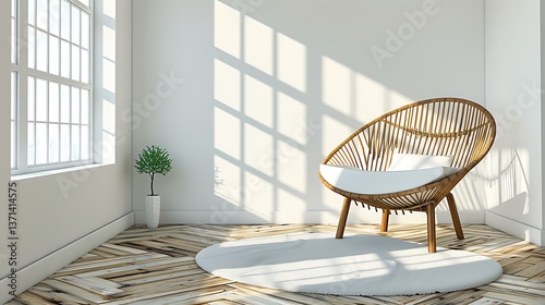 A sunny room featuring a chair and interior design elements