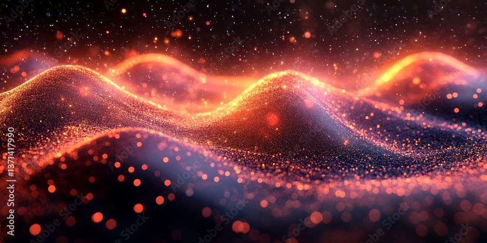 Fototapeta premium Abstract fiery waves in space (1)