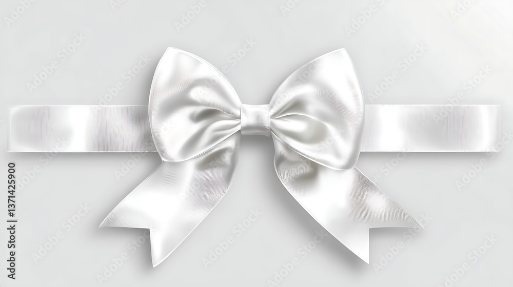 Naklejka premium white ribbon bow isolated on white