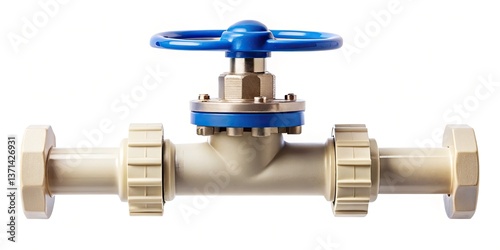 Obraz na płótnie Polypropylene Pipe Installation: Stop Gate Valve & Water Pressure Management System w salonie