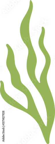 vector illustration of a green leaf seaweed
