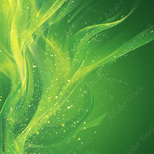 Abstract Green Flowing Design