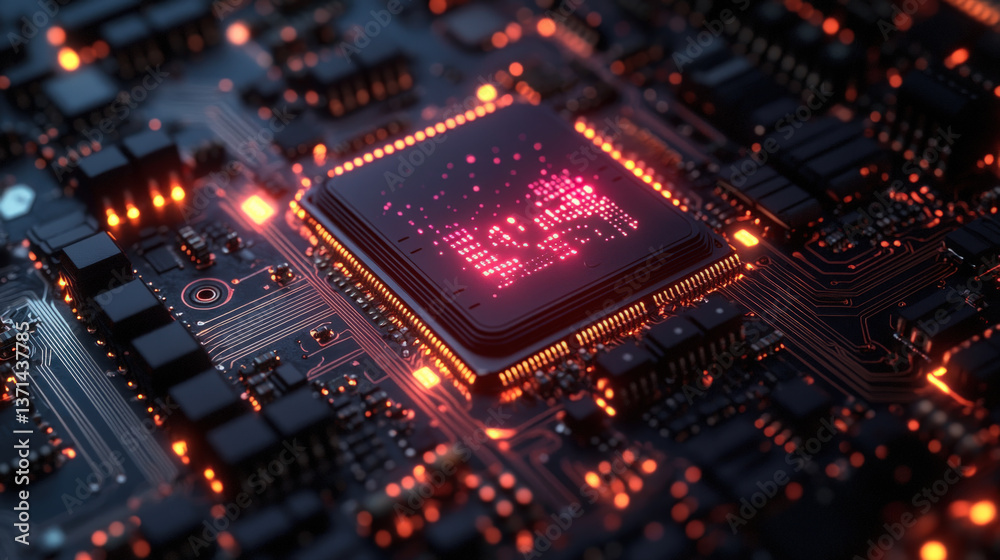 Digital Heartbeat Display on Futuristic CPU Chip
Digital Heartbeat Display on Futuristic CPU Chip