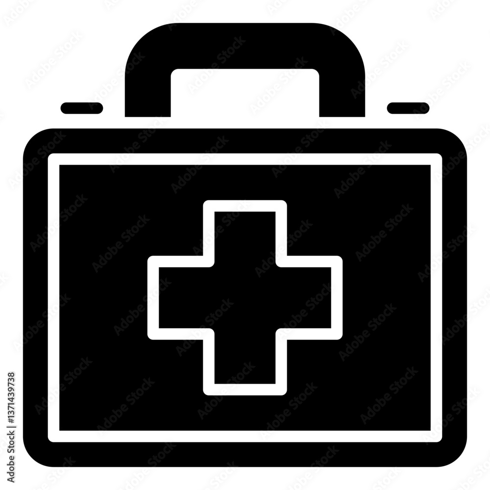 Fototapeta premium First Aid Kit Solid Icon
