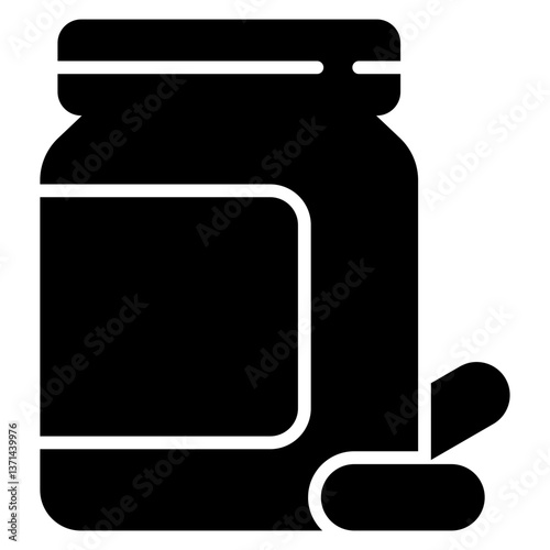 Vitamin Capsule Solid Icon