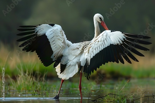 A white stork flaps its wings, its motion captured in superb photography featured in National