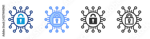 Cyber Hygiene icon set multiple style collection