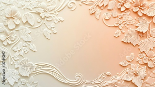 Wallpaper Mural Intricate floral relief embellishments create a decorative artistic border design Torontodigital.ca