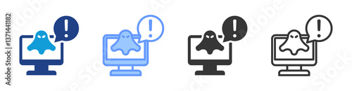Scareware icon set multiple style collection