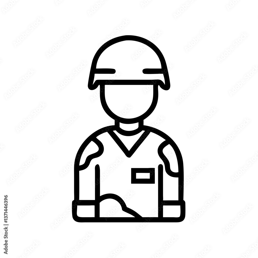 Soldier wearing helmet in uniform against simple background Soldier wearing helmet in uniform against simple background